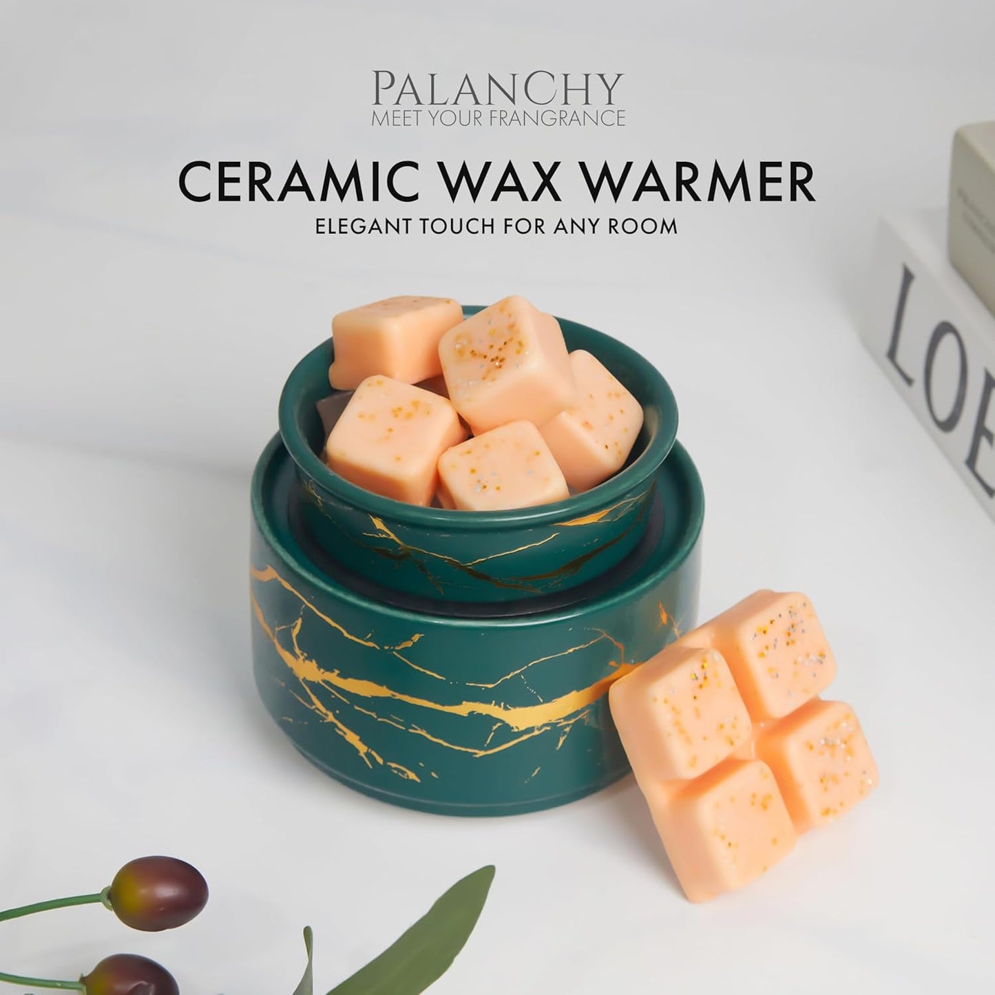 PALANCHY Wax Melt Warmer Ceramic 2-in-1 Oil Burner Electric Candle Wax Warmer Burner Melter
