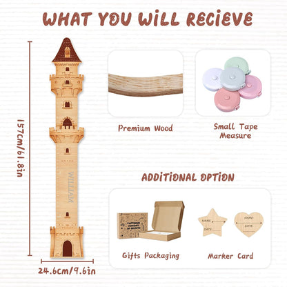 Personalized Name Growth Chart, Castle Height Chart, Customized Name Measuring Board for Kids