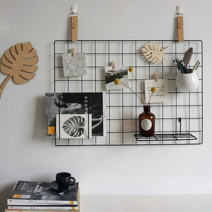 FRIADE Wall Grid Panel Hanging Basket with Hooks,Bookshelf,Display Shelf,Wall Organizer and Metal