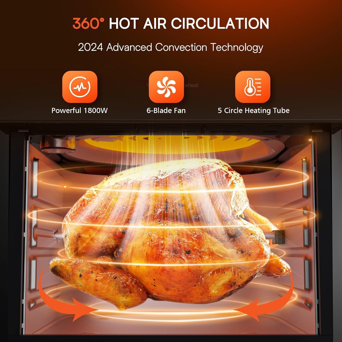 Nuwave Brio 15.5Qt 10-IN-1 Air Fryer Rotisserie Oven, XL Family Size, Even & Crisp AirFry, Reheat