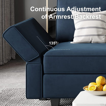 Belffin Modular Velvet Sectional Sofa with Storage Seat Oversized U Shaped Couch with Reversible