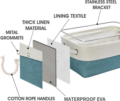 TheWarmHome Storage Bins for Shelves - Small 6 Pack 11.8x7.8x5.2 inch Sturdy Storage Basket