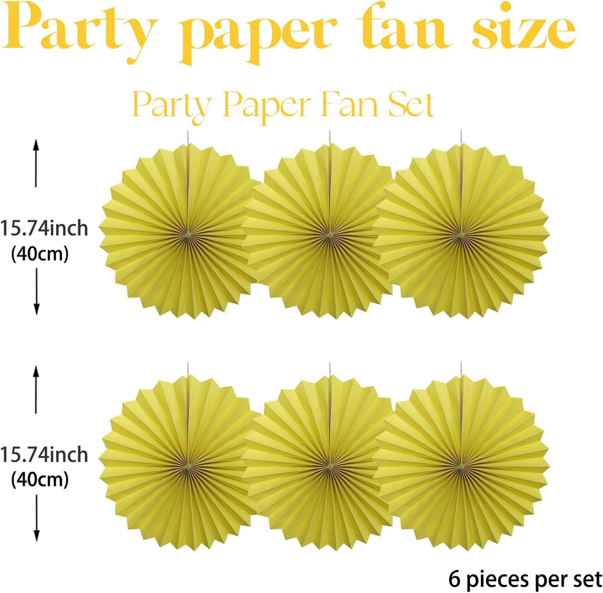 Yellow Party Decorations,Paper Decorations for Party,Lemon Decorations Party Paper Fans Bulk