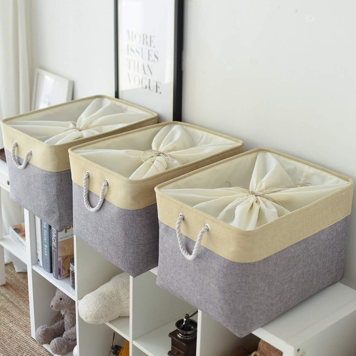 TheWarmHome Storage Bins Baskets for Organizing - Extra Jumbo 3 Pack 20.5Lx15.7Wx13.8H Sturdy