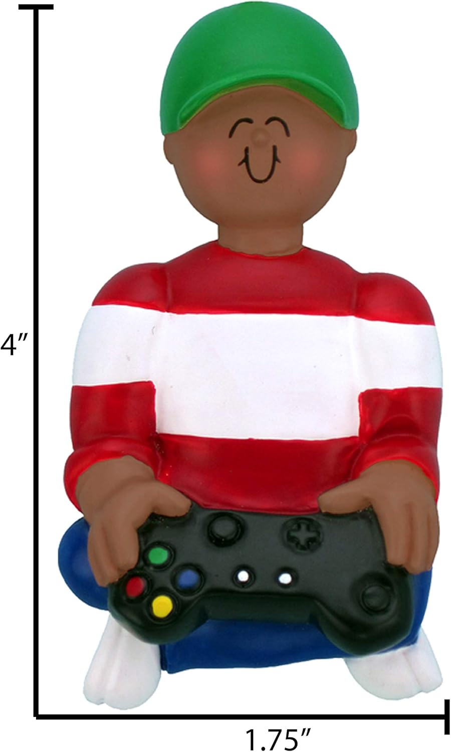Personalized Video Game Ornaments 2024 - African American Boy Gamer Ornaments for Christmas Tree