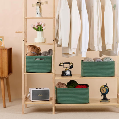 Large Storage Baskets for Organizing, Closet Shelf Baskets for Clothes Blanket Towels, Baby