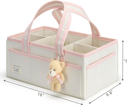 PeraBella XL Diaper Caddy Organizer With Handle, Baby Shower Gifts Basket Bag, Registry Search Must