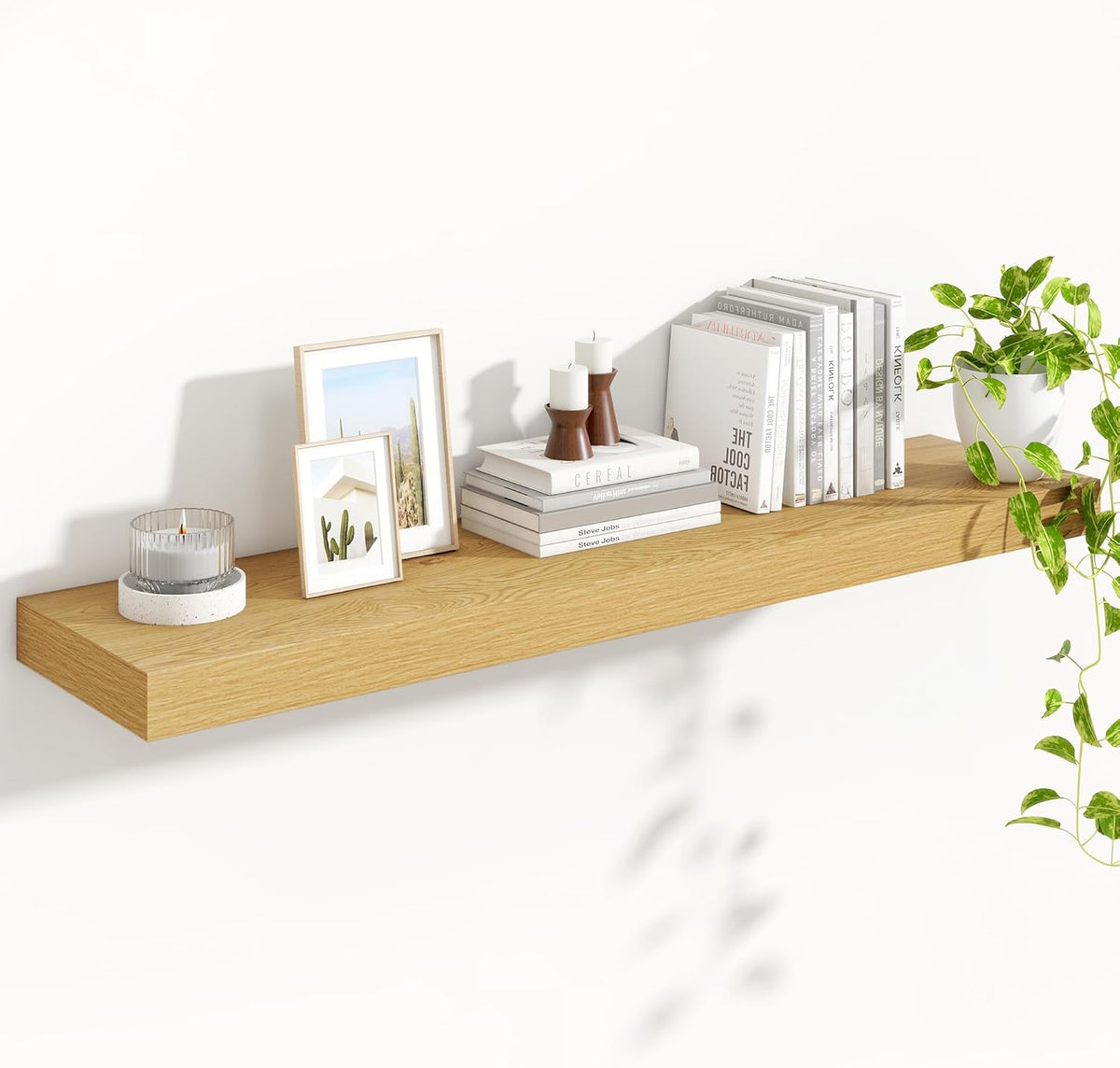 Heimlove 48" Floating Shelves for Wall,10 Deep Rustic Wood Storage Wall Shelves with Heavy Duty