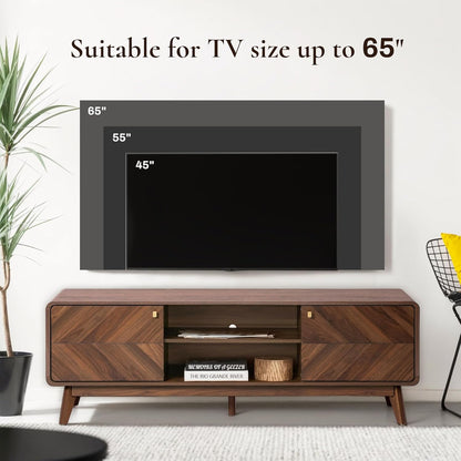 LuxenHome Mid Century Modern TV Stand, 63" TV Stands for Living Room for TVs up to 65"