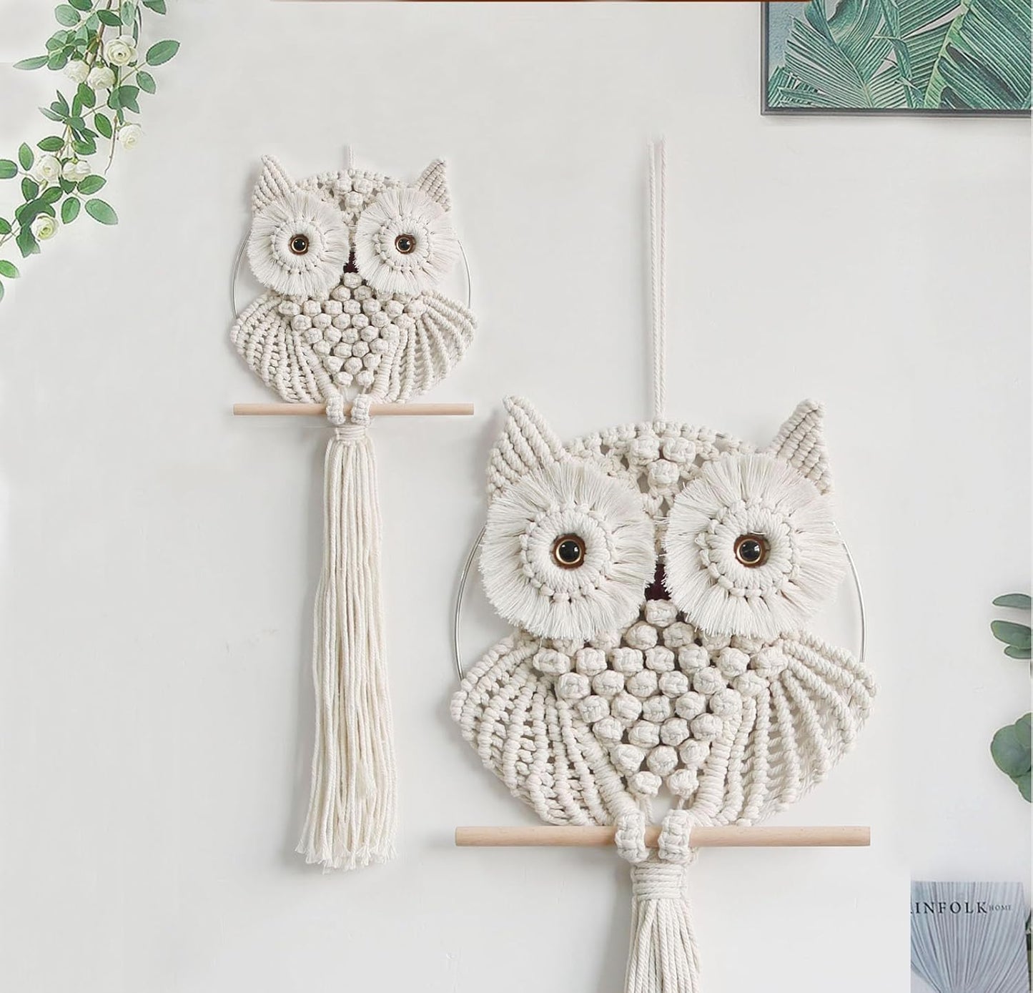 Achart Owl Macrame Wall Hanging-Hand Woven Boho Tapestry-Macrame Wall Decor -Owl Decor for Bedroom