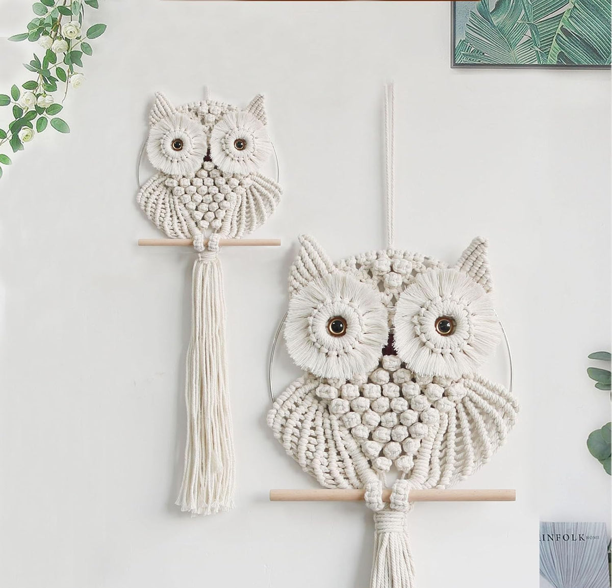 Achart Owl Macrame Wall Hanging-Hand Woven Boho Tapestry-Macrame Wall Decor -Owl Decor for Bedroom