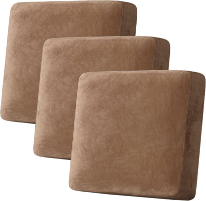H.VERSAILTEX Velvet Stretch Couch Cushion Cover Plush Cushion Slipcover for Chair Loveseat Sofa