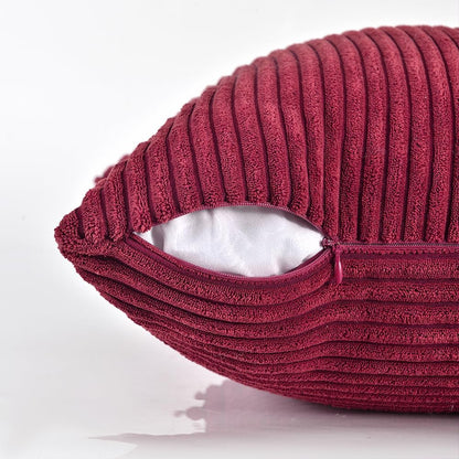 Fancy Homi 2 Packs Burgundy Long Lumbar Decorative Throw Pillow Covers 12x24 Inch for Couch Bed