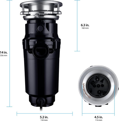 Waste Maid 10-US-WM-458-SL-3B Garbage Disposal Anti-Jam Stainless Steel Food Waste Grinding System