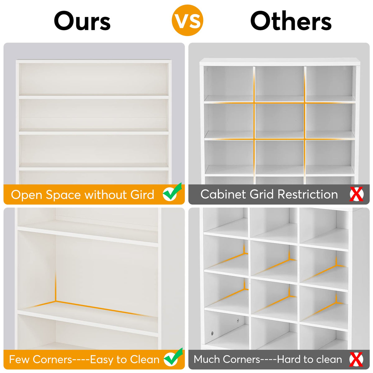 Tribesigns Shoe Cabinet, 9 Tiers 40-45 Pairs Heavy Duty Wood Freestanding Shoe Storage Cabinet