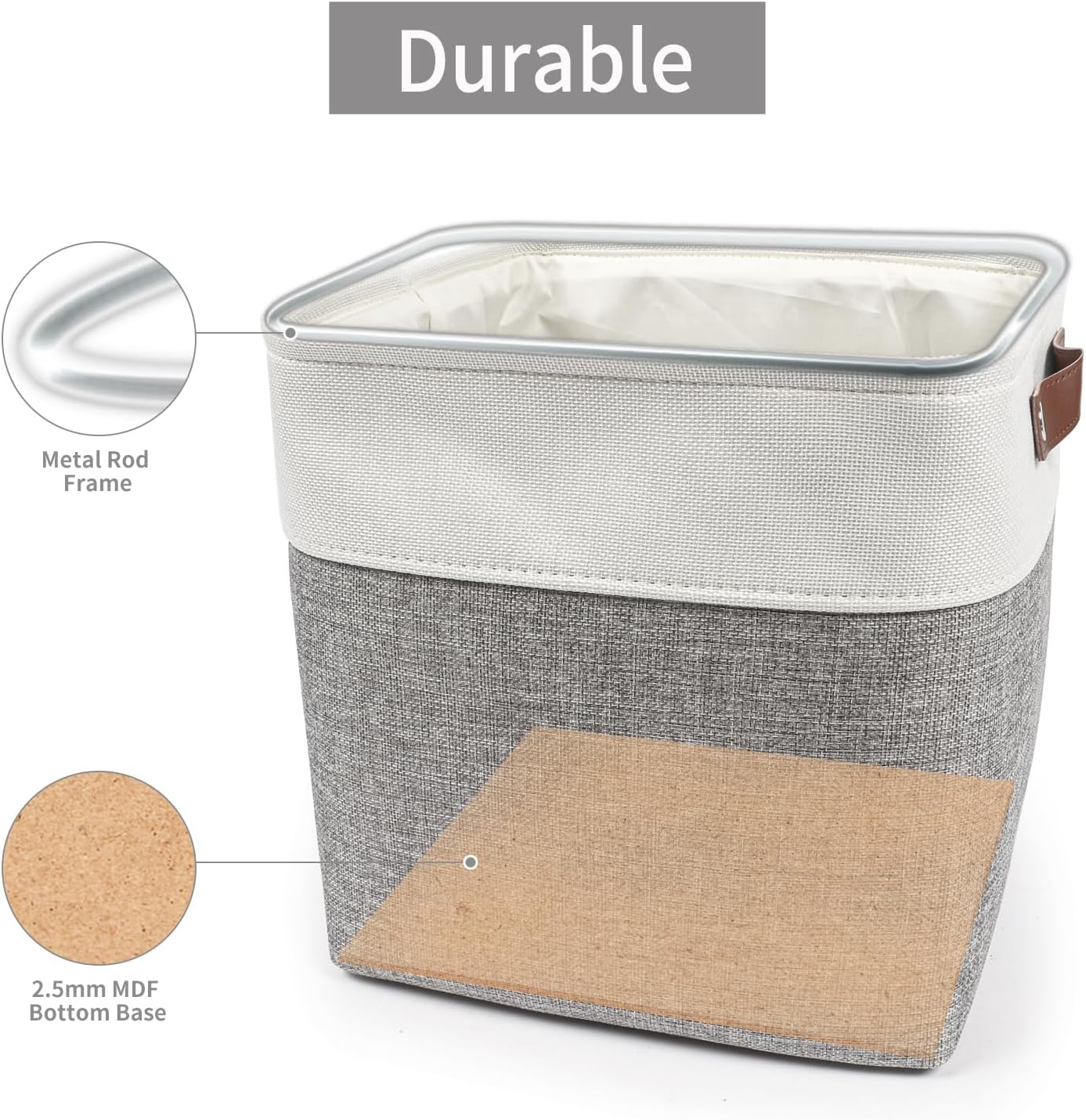 Collapsible Fabric Storage Cubes 11x11 Cube Storage Bins, 4 Pack Closet Baskets Box with Handles