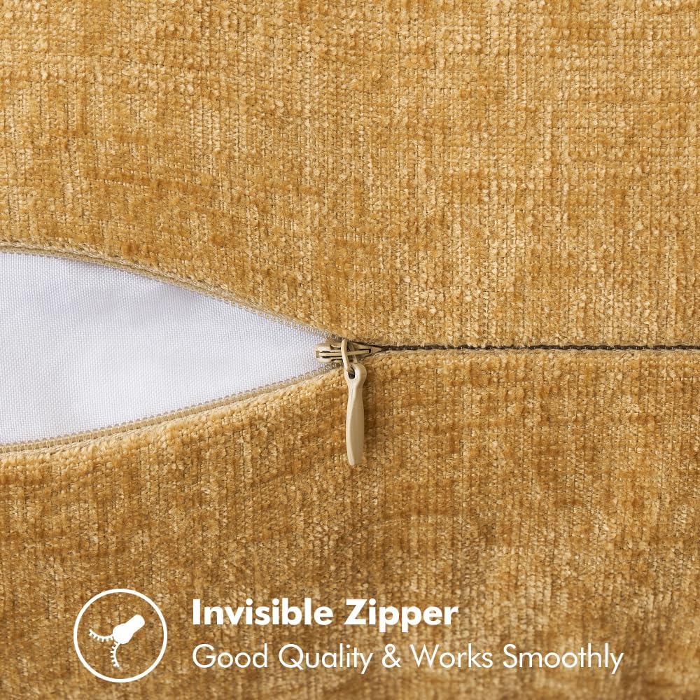 MIULEE Pack of 2 Couch Throw Pillow Covers 20x20 Inch Gold Farmhouse Decorative Pillow Covers with