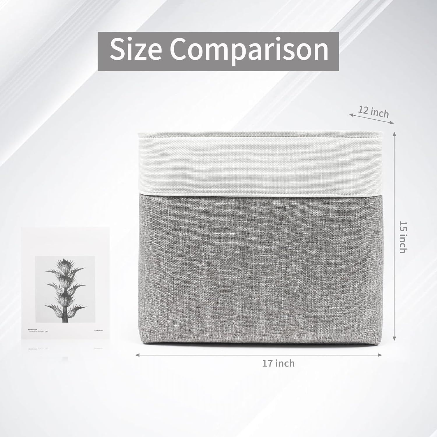 Large Fabric Storage Baskets | 50L Storage Bins, Decorative Linen Closet Baskets with Handles for