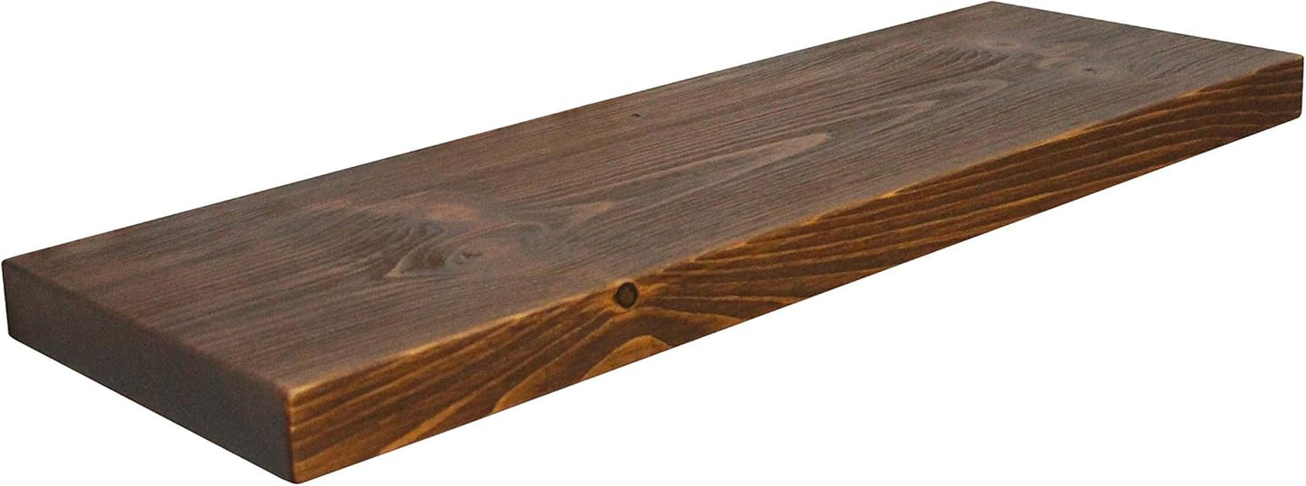 Joel's Antiques - 24 Inch Wooden Floating Shelves for Wall - 24x12x2 in - Made of Natural Wood