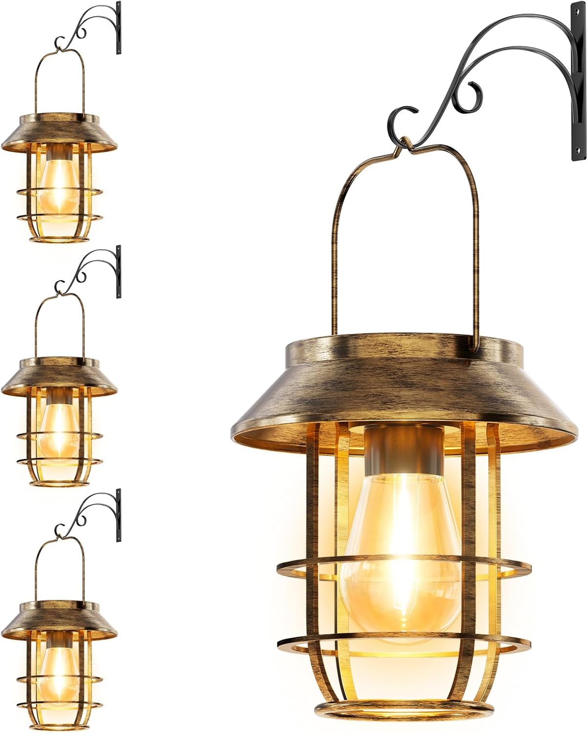 Solar Lanterns Outdoor Waterproof, High Brightness Hanging Solar Lights for Outside with Wall