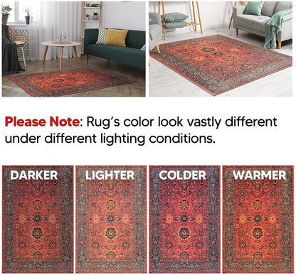 Keen Home Design 9x12 Rug - Machine Washable Area Rug with Non-Slip Backing, Ideal for Living Room