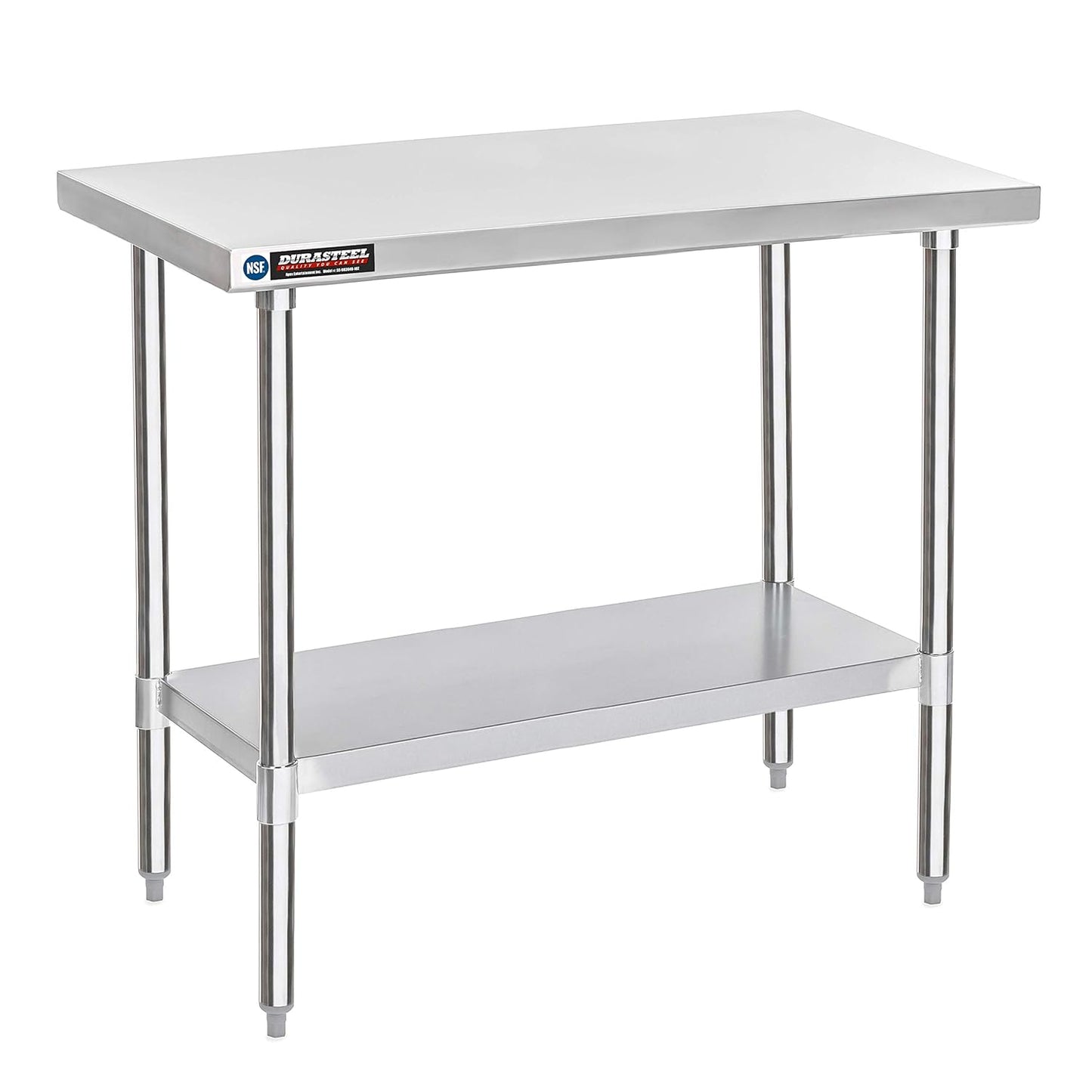 DuraSteel 30x48 Stainless Steel Work Table - NSF Commercial Prep Metal Table - Outdoor Pizza Oven