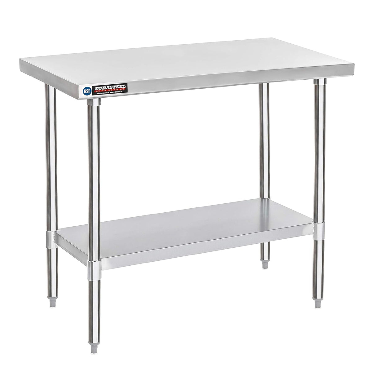 DuraSteel 30x48 Stainless Steel Work Table - NSF Commercial Prep Metal Table - Outdoor Pizza Oven