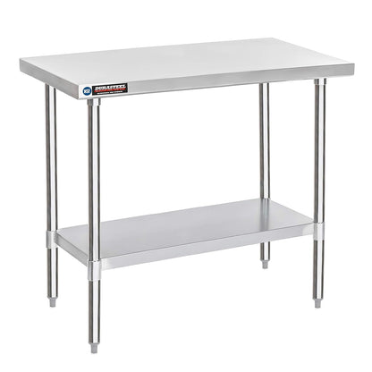 DuraSteel 30x48 Stainless Steel Work Table - NSF Commercial Prep Metal Table - Outdoor Pizza Oven