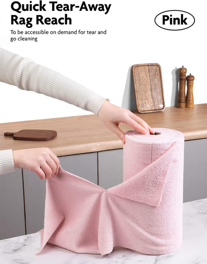 Fantasticlean Microfiber Cleaning Cloth Roll -60 Pack, Tear Away Microfiber Towels, 12" x 12"