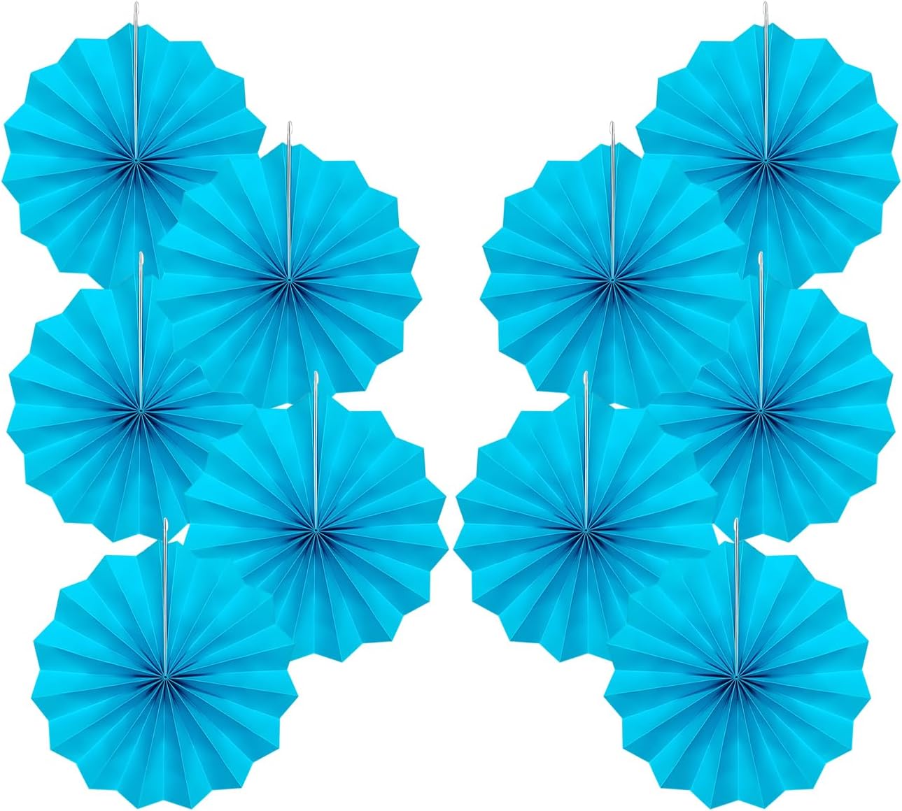 BARTHEW Blue Hanging Paper Fans,Blueaccessories Paper Decorations for Party,Blue Harmony Classroom