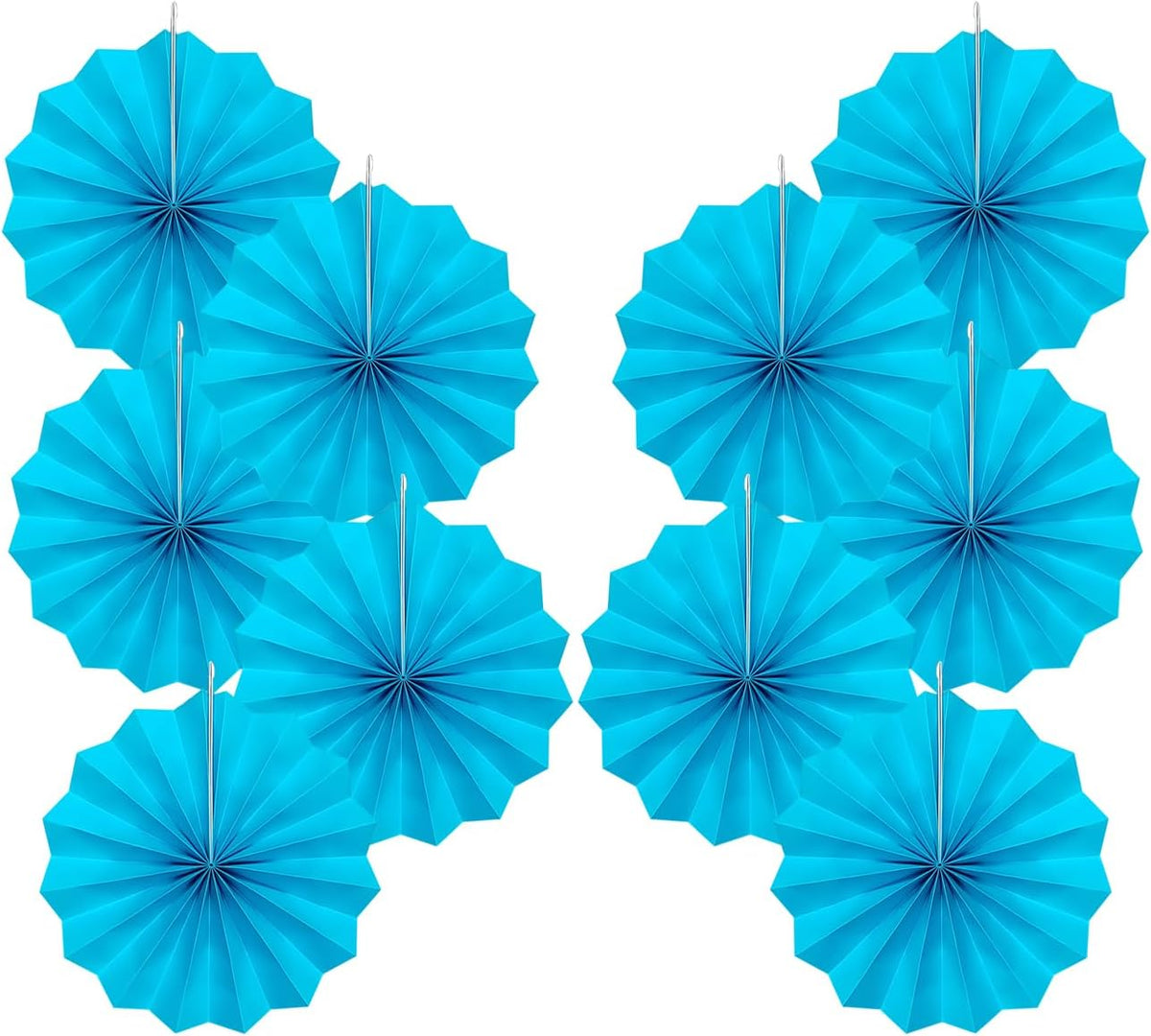 BARTHEW Blue Hanging Paper Fans,Blueaccessories Paper Decorations for Party,Blue Harmony Classroom