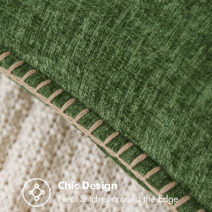 MIULEE Pack of 2 Christmas Pillow Covers 20x20 Inch Moss Green Farmhouse Decorative Throw Pillow