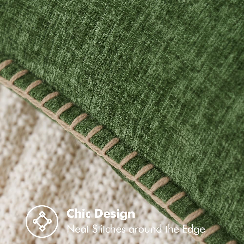 MIULEE Pack of 2 Christmas Pillow Covers 24x24 Inch Moss Green Farmhouse Decorative Throw Pillow