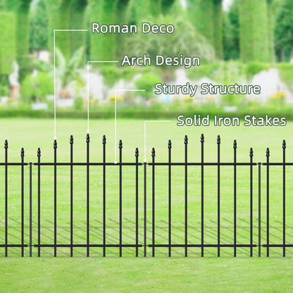 Metal Garden Fence 26 in H x 20ft L, 10 Panels + 11 Stakes Border Dog Fence Panels Animal Barrier