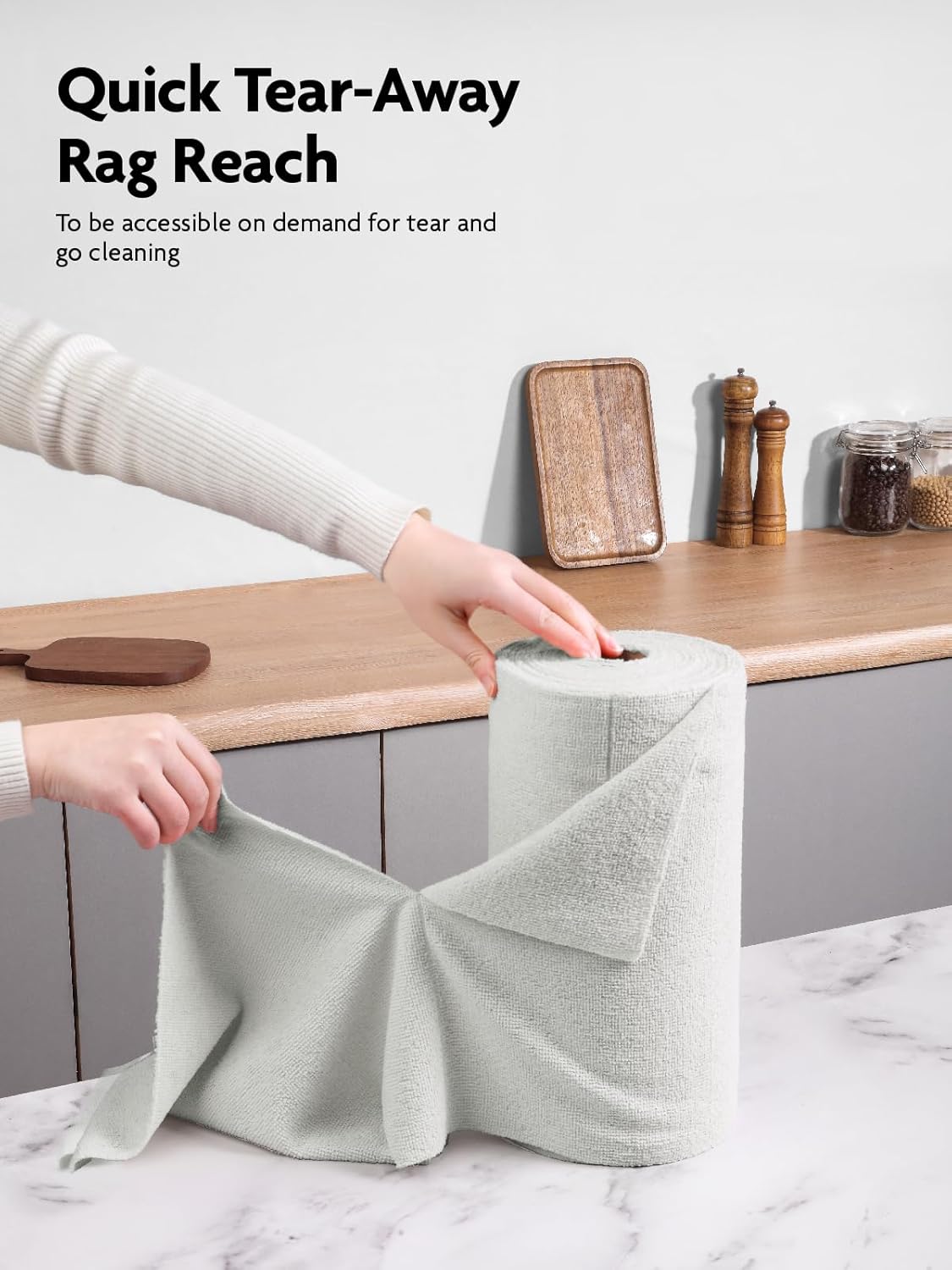 Fantasticlean Microfiber Cleaning Cloth Roll -75 Pack, Tear Away Microfiber Towels, 12" x 12"