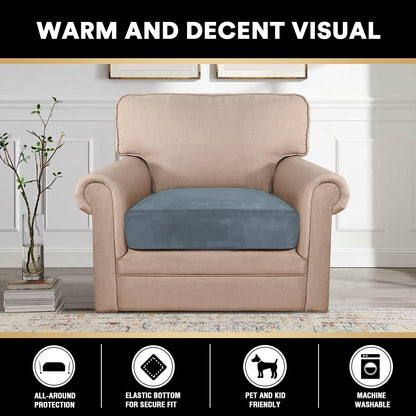 PrinceDeco Stretch Velvet Couch Cushion Cover,Soft Cushion Slipcover for Chair Cushion Fitted Sofa