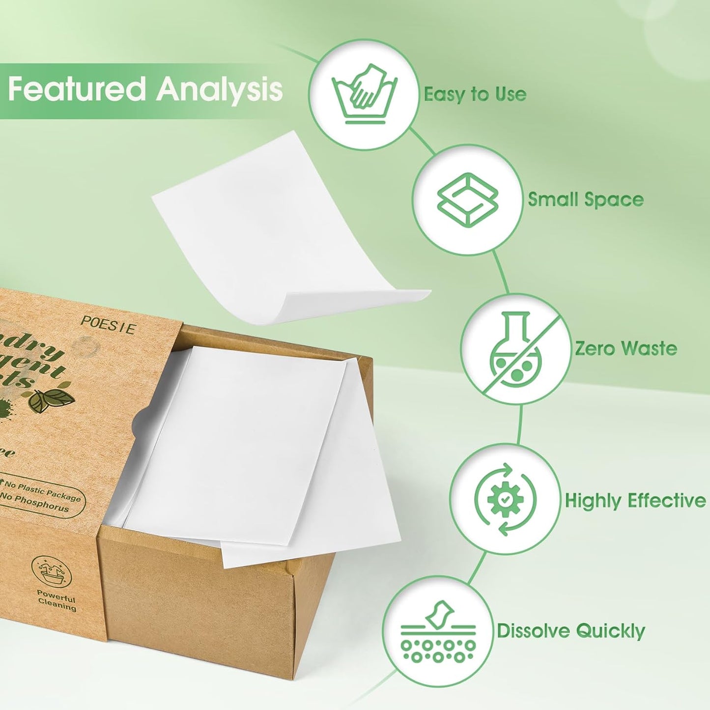 Poesie Laundry Detergent Sheets 3 Pack 480 Count 240 Loads Laundry Detergent for Travel Home Save