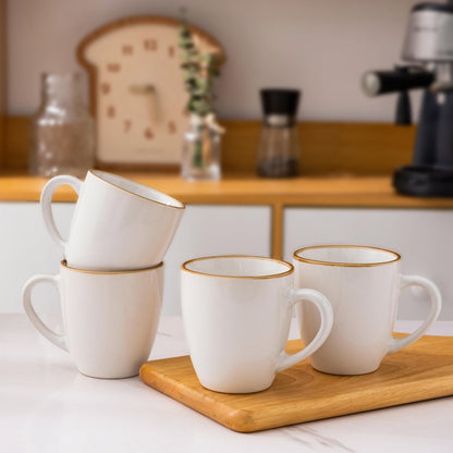GBHOME Ceramic Coffee Mugs Set of 4, 12oz Stoneware Coffee Mugs Set For Dad Mom Women MEN, Light