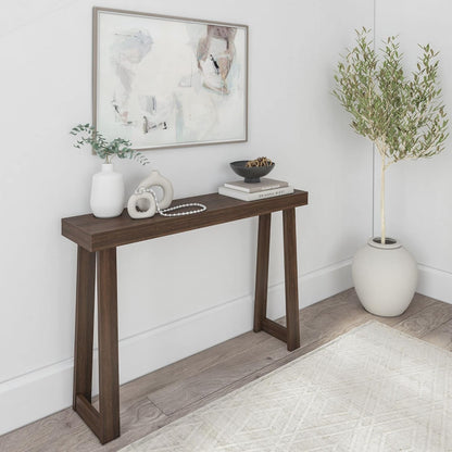 Plank+Beam Solid Wood Console Table, 46.25 Inch, Sofa Table, Narrow Entryway Table for Hallway