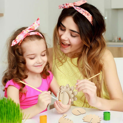 COCHIE DIY 3D Turkey Thanksgiving Wood Crafts to Paint for Kids Adults, Paintable Unfinished Wooden