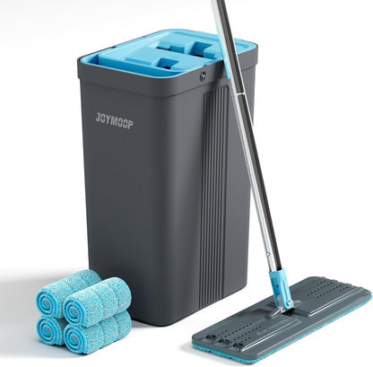 JOYMOOP Mop and Bucket Set with Wringer, Mops for Floor Cleaning, Wall Mop Cleaner with Long