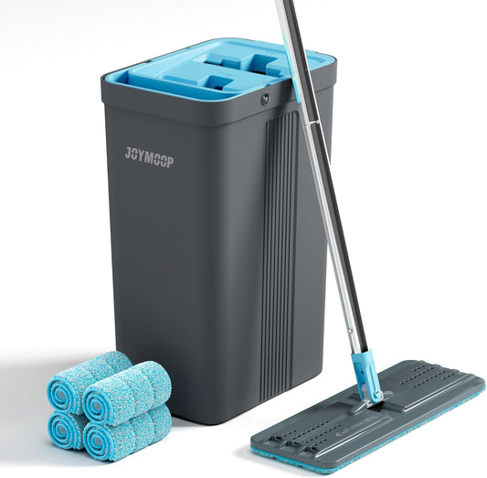 JOYMOOP Mop and Bucket Set with Wringer, Mops for Floor Cleaning, Wall Mop Cleaner with Long
