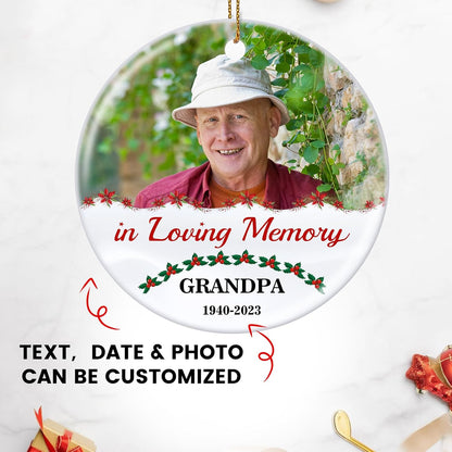 Customized Sympathy Gift for Loss of Loved One - Personalized Christmas Photo Ornaments 2025