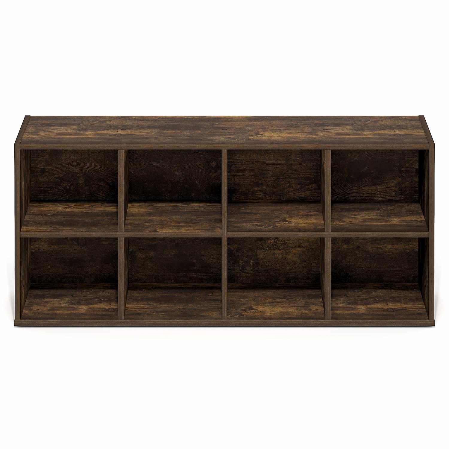 Furinno FANO 8-Cube Shoe Rack, Stackable Shoe Organizer, Amber Pine