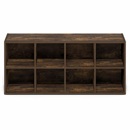 Furinno FANO 8-Cube Shoe Rack, Stackable Shoe Organizer, Amber Pine
