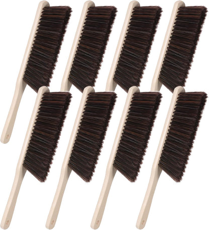 8 Pieces Woooden Dust Brush Hand Broom Bulk Bench Brush with Long Wood Handle Soft Bristle Whisk