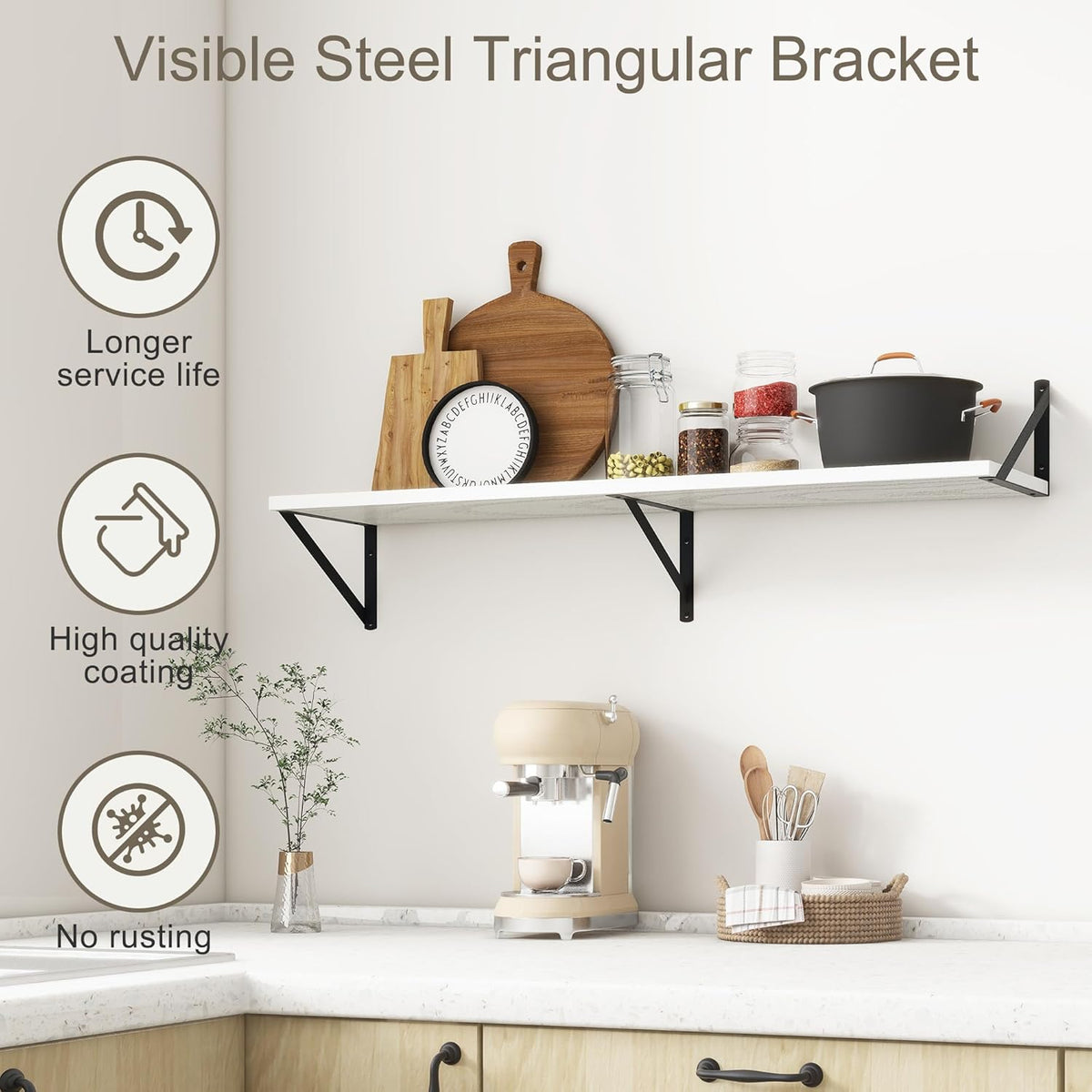 Fun Memories 40 Inch Floating Shelves, 10 Inch Deep Wall Shelf, 40 x 10 Floating Shelf Set of 2
