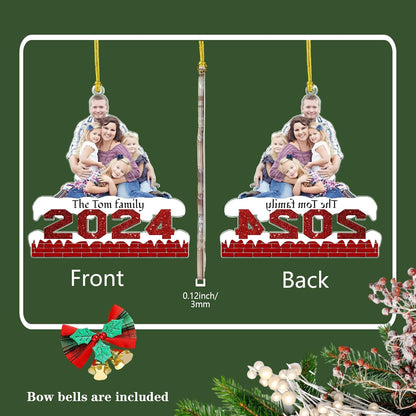 Personalized Christmas Ornament 2025, Photo Acrylic Customized Family Baby's Frist Christmas
