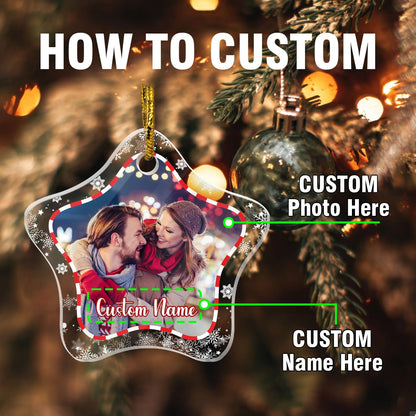 Personalized Christmas Ornaments, Crystal Custom Hanging Ornaments, Decorative Photo Hanging Glass