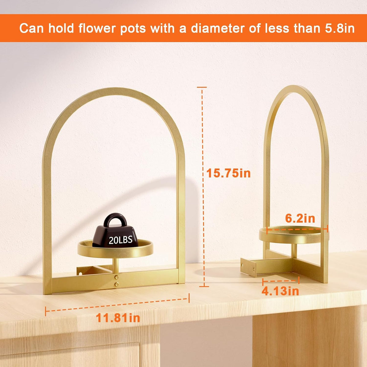 Wall Plant Holder, Wall Planter for Indoor Plants, Window Plant shelves for Multiple Plants Indoor